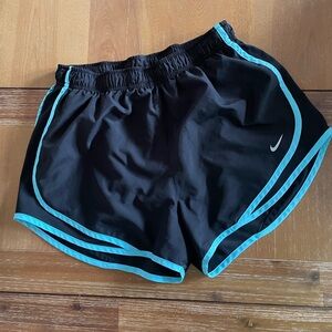Nike Women's Black Shorts with Teal Trim